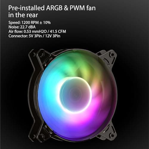 Vetroo M03 Micro ATX Mini Tower Black with Tempered Glass Side Panel and USB 3.2 Gen 1 Type-A, USB 2.0 Type-A image