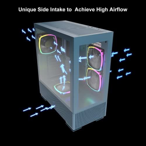 Montech SKY TWO ATX Mid Tower Blue with Tempered Glass Side Panel and USB 3.2 Gen 2 Type-C, USB 3.2 Gen 1 Type-A Front Panel image