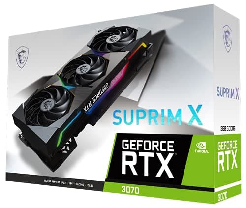 MSI Suprim X GeForce RTX 3070 LHR 8GB GDDR6 Black / Silver image