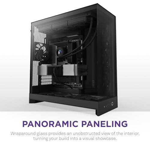 NZXT H9 Flow (2025) ATX Mid Tower Black Tinted Tempered Glass Side Panel, USB 3.2 Gen 2x2 Type-C, USB 3.2 Gen 1 Type-A image