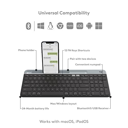 Logitech K585 Bluetooth/Wireless/Wired Slim Keyboard image