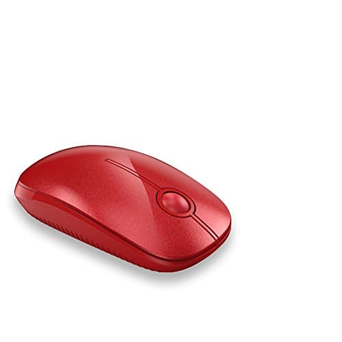 Jelly Comb 2.4G Slim Wireless Mouse with Nano Receiver, Less Noise, Portable Mobile Optical Mice for Notebook, PC, Laptop, Computer, MacBook MS001 (Pure Red) image