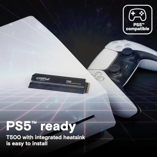 Crucial T500 W/Heatsink 2TB M.2-2280 SSD PCIe 4.0 X4 NVMe image