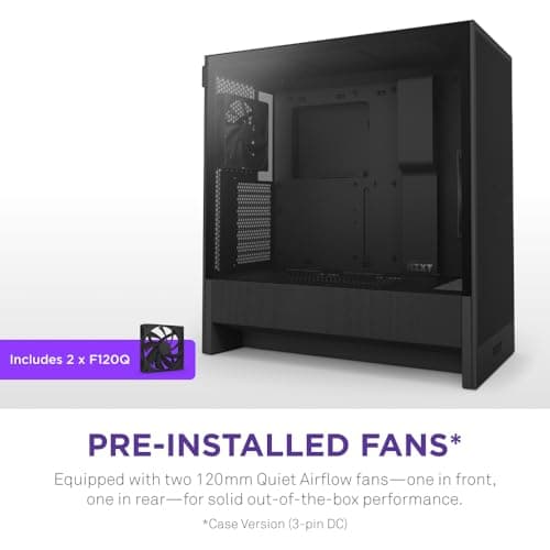 NZXT H5 Flow (2024) ATX Mid Tower Black with Tempered Glass Side Panel and USB 3.2 Gen 2x2 Type-C, USB 3.2 Gen 1 Type-A image