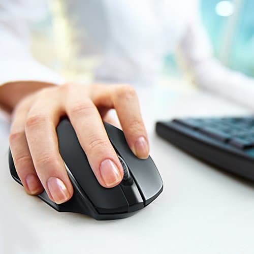VicTsing Full Size Wireless Mouse with Nano USB Receiver, 5 Adjustable Cpi Levels, 6 Buttons for Notebook, PC, Laptop, Computer, MacBook-Black image