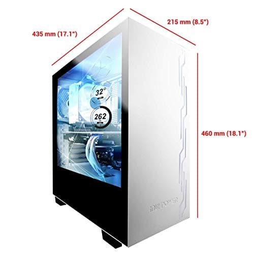 iBuypower Snowblind S ATX Mid Tower White Tempered Glass Side Panel image