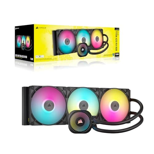 Corsair iCUE LINK TITAN Water 420mm RX RGB 94.7 CFM Black AIO Liquid Cooler image