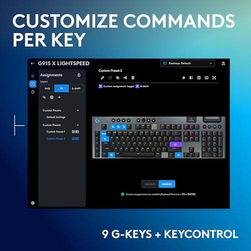 Logitech G915 X LIGHTSPEED RGB Wired/Wireless/Bluetooth Logitech Low-Profile GL Linear Gaming Keyboard image