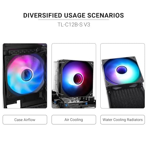 Thermalright TL-C12B-S V3 120mm Black Addressable RGB PWM 66.17 CFM image