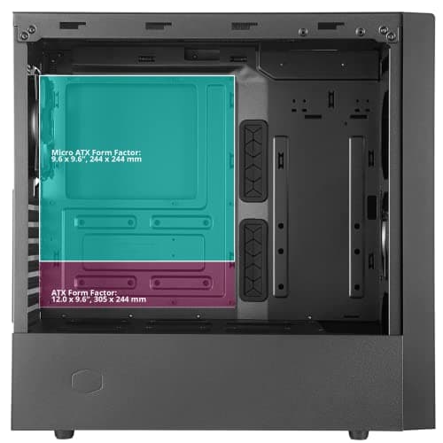Cooler Master MasterBox NR600 (w/o ODD) ATX Mid Tower Black with Tempered Glass Side Panel image