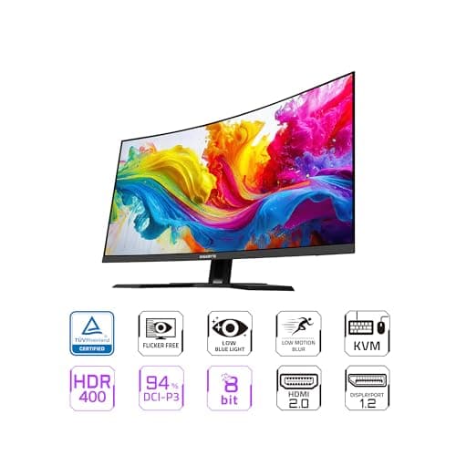 Gigabyte M32QC-SA 31.5" 1440p 170Hz VA Curved Monitor image