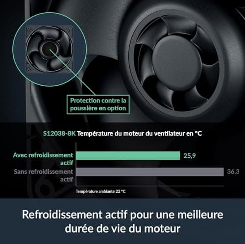 ARCTIC S12038-8K 120mm Black PWM 220 CFM 1-Pack image