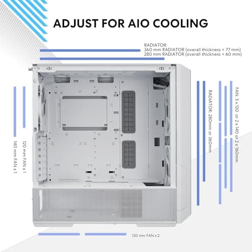 Lian Li LANCOOL 216 RGB EATX Mid Tower White Tempered Glass USB 3.2 Gen 2 Type-C USB 3.2 Gen 1 Type-A image
