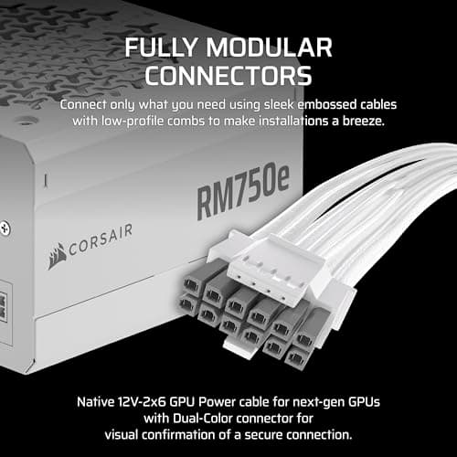 Corsair RM750e (2025) White 750W Fully Modular image