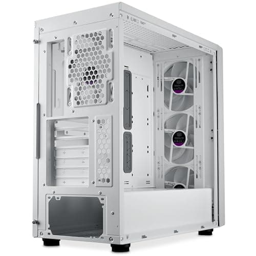 Cooler Master MasterBox 600 ATX Mid Tower White Tempered Glass Side Panel, USB 3.2 Gen 2x2 Type-C, USB 3.2 Gen 1 Type-A image