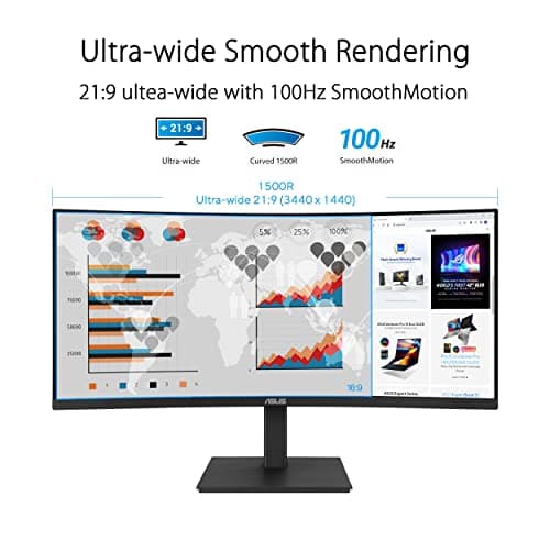Asus VA34VCPSN 34" 3440x1440 100Hz VA Curved Monitor image