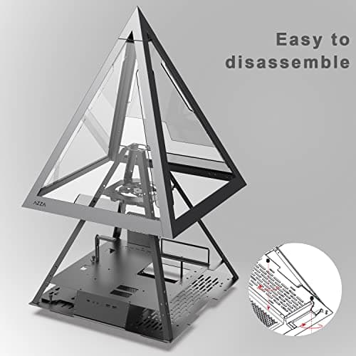 Azza Pyramid L ATX Mid Tower Gray / Black Tempered Glass Side Panel, USB 3.2 Gen 2 Type-C and USB 3.2 Gen 1 Type-A Front Panel image