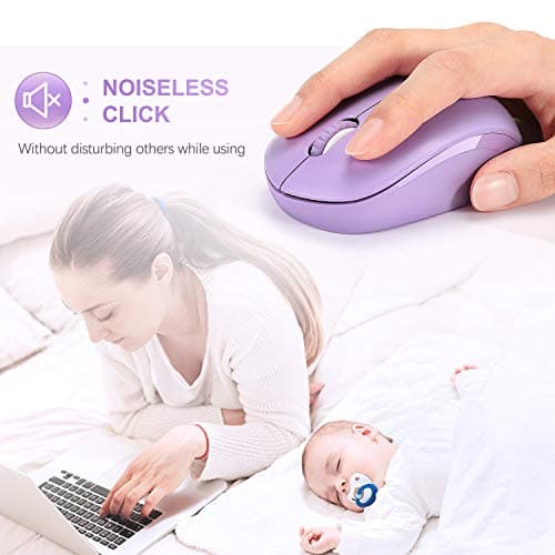 seenda Wireless Mouse, 2.4G Noiseless Mouse with USB Receiver Portable Computer Mice Cordless Mouse for PC, Tablet, Laptop - Purple image
