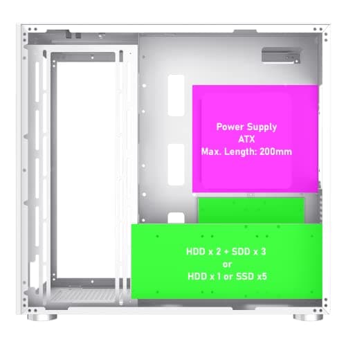 GameMax Infinity ATX Mid Tower White with Tempered Glass Side Panel and USB 3.2 Gen 1 Type-C USB 3.2 Gen 1 Type-A image