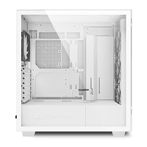 SHARKOON Rebel C50 RGB ATX Mid Tower White Tempered Glass Side Panel image