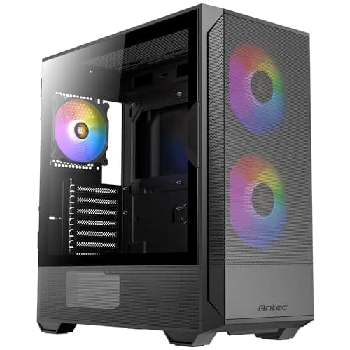 Antec NX416L ATX Mid Tower Black with Tempered Glass Side Panel and USB 3.2 Gen 1 Type-C, USB 3.2 Gen 1 Type-A image