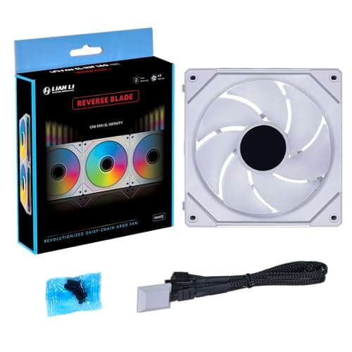 Lian Li Uni Fan SL-Infinity 140mm White PWM ARGB 1-Pack Reverse image