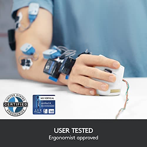 Logitech MX Vertical Advanced Ergonomic Mouse, Wireless via Bluetooth or Included USB Receiver (Renewed) image