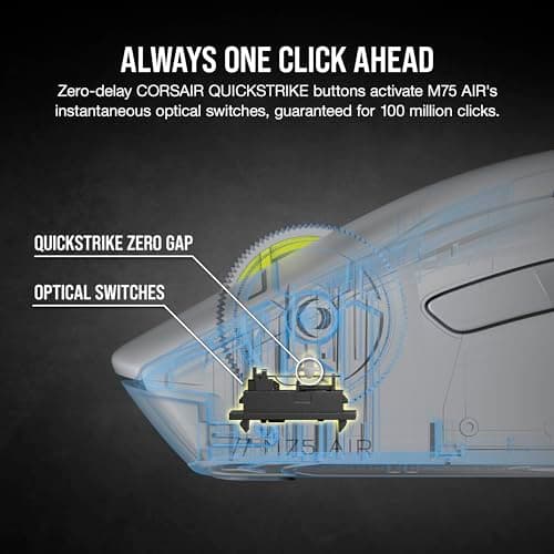 Corsair M75 AIR Wireless/Wired/Bluetooth Optical Gaming Mouse image