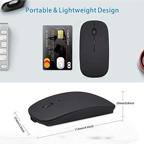 Wireless Mouse Rechargable, Computer Mouse, 2.4G Silent Mouse Computer Office Portable Mobile Optical Mouse with USB Receiver, 3 Adjustable DPI Levels for Laptop, Mac, MacBook, Notebook, PC, Computer image