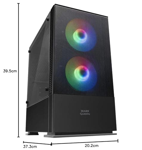 Mars Gaming MCZ MicroATX Mid Tower Black Tempered Glass Side Panel image