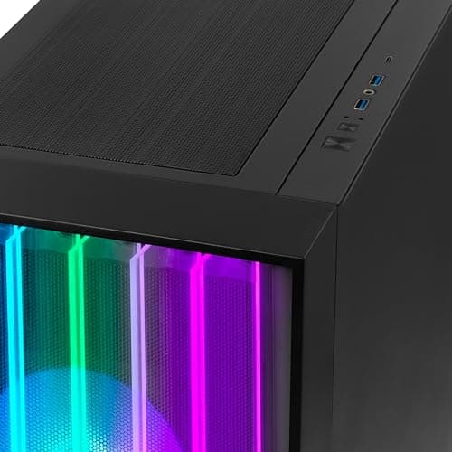 YEYIAN Mirage X ATX Full Tower Black with Tempered Glass Side Panel, USB 3.2 Gen 2x2 Type-C USB 3.2 Gen 1 Type-A, Dimensions 517 x 235 x 497 image
