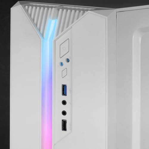Mars Gaming MC-S1 Micro ATX Mini Tower White with Acrylic Side Panel and USB 3.2 Gen 1 Type-A Front Panel image