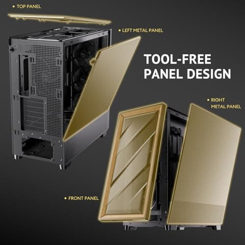 Antec FLUX SE ATX Mid Tower Black / Brown with Tempered Glass Side Panel and USB 3.2 Gen 2 Type-C USB 3.2 Gen 1 Type-A image