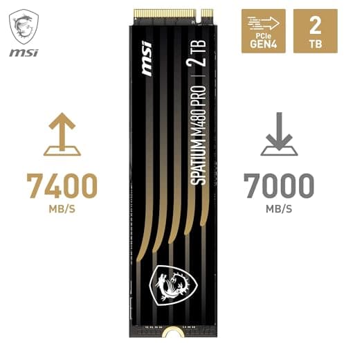 MSI SPATIUM M480 PRO 2TB M.2-2280 SSD PCIe 4.0 x4 NVMe image