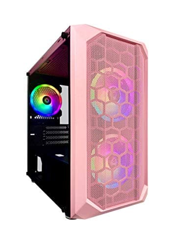Apevia Prodigy MicroATX Mini Tower Pink Tempered Glass Side Panel image