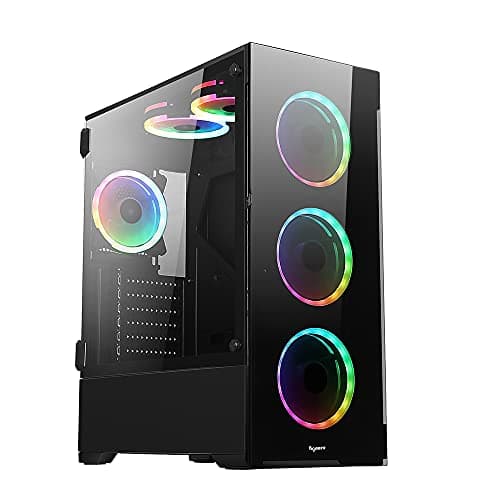 BGears b-Voguish ATX Mid Tower Black with RGB, Tempered Glass Side Panel, USB 3.2 Gen 1 Type-A, USB 2.0 Type-A image