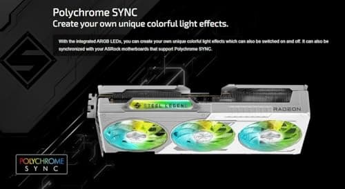 ASRock Radeon RX 9060 XT Steel Legend OC 8GB GDDR6 White / Gray image