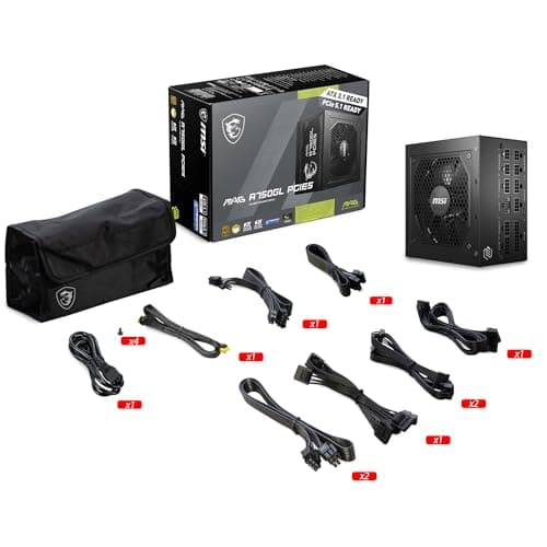 MSI MAG A750GL PCIE5 Black 750W Fully Modular 80+ Gold Certified image