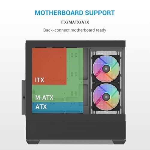 SAMA V40 ATX Mid Tower Black Tempered Glass Side Panel, USB 3.2 Gen 2 Type-C and USB 3.2 Gen 1 Type-A image