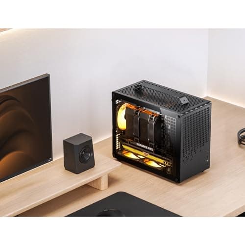 Jonsbo Jonsplus Z20 Micro ATX Desktop Black with Tempered Glass Side Panel and USB 3.2 Gen 2 Type-C, USB 3.2 Gen 1 Type-A image