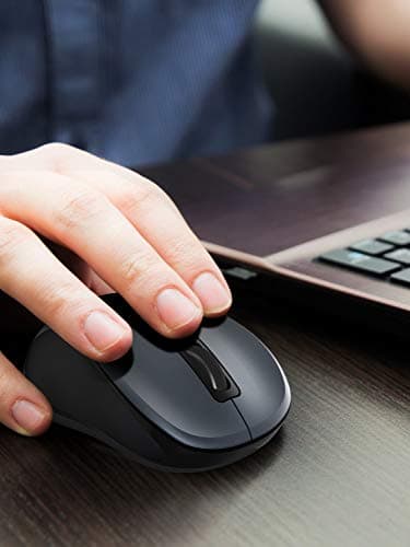 Wireless Mouse, RATEL 2.4G Wireless Ergonomic Mouse Computer Mouse Laptop Mouse USB Mouse 6 Buttons with Nano Receiver 3 Adjustable DPI Levels Cordless Wireless Mice for Windows, Mac（Black） image