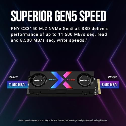 PNY CS3150 RGB 1TB SSD M.2-2280 PCIe 5.0 x4 NVMe image