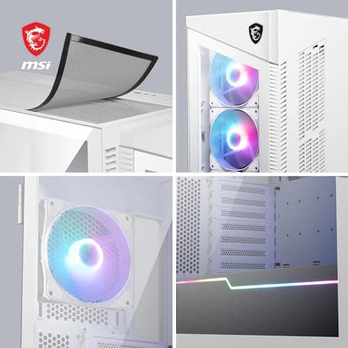 MSI MPG VELOX 100R ATX Mid Tower White with Tempered Glass Side Panel and Front Panel USB 3.2 Gen 2x2 Type-C, USB 3.2 Gen 1 Type-A image