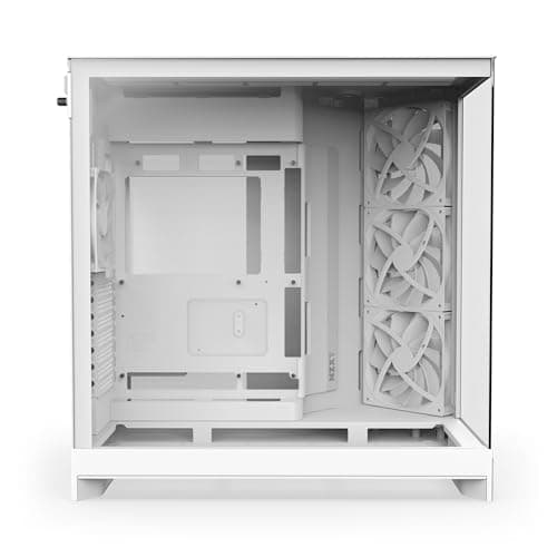 NZXT H9 Flow (2025) ATX Mid Tower White Tempered Glass Side Panel, USB 3.2 Gen 2x2 Type-C, USB 3.2 Gen 1 Type-A image