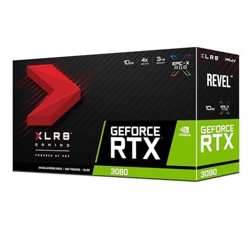 PNY GeForce RTX 3080 10GB LHR XLR8 Gaming REVEL EPIC-X RGB 10GB GDDR6X Silver / Black image