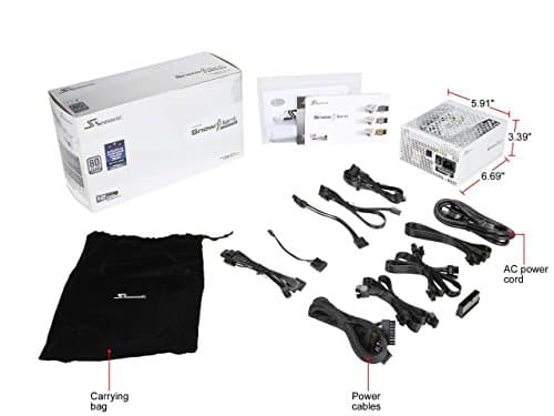 SeaSonic Electronics Prime Snow Silent 750 Titanium SSR-750TR 750W 80+ Titanium ATX12V & EPS12V Full Modular 135mm FDB Fan Power On Self Tester 12 Year Warranty Power Supply Color White image