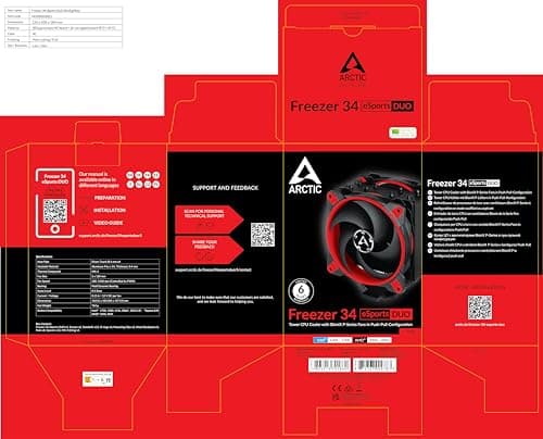 ARCTIC Freezer 34 eSports DUO Air 157mm Red / Black image