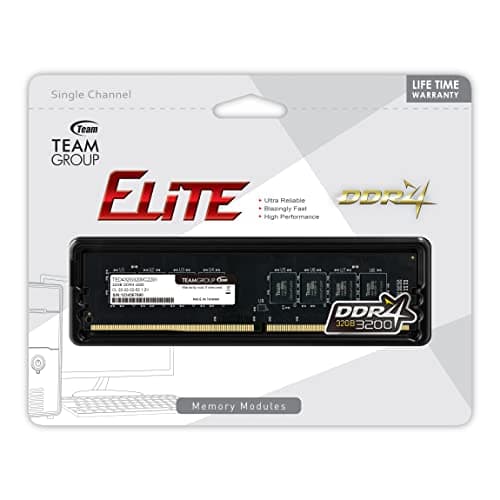 TEAMGROUP Elite Black DDR4-3200 CL22 32GB (1x32GB) image