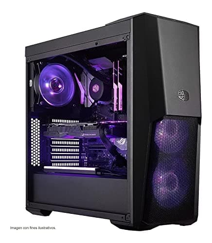 Cooler Master MasterBox MB500 ATX Mid-Tower with Three 120mm RGB Fans, Front Semi-Meshed Ventilation, Tempered Glass Side Panel & RGB Lighting System, Black (MCB-B500D-KGNN-S00) image