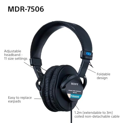 Sony MDR-7506 Closed Wired Headphones image